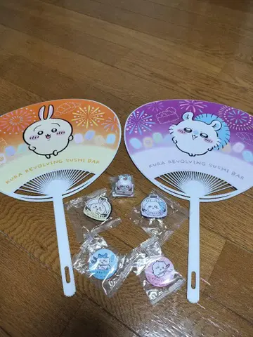미사용 새상품 치이카와 (먼작귀) 토끼 모모가 부채 마그넷 쿠라스시