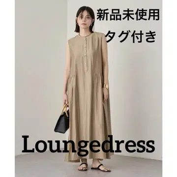 Loungedress 라운드 드레스 스키퍼 슬리브리스 개더 원피스