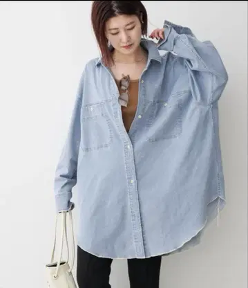 Spick 스픽 앤 스팬 데님 루즈 셔츠
