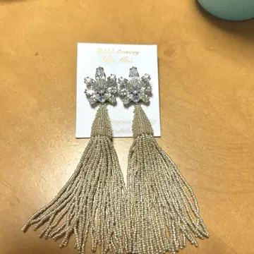 브라이덜 액세서리 비쥬 프린지 귀걸이 Dis Moi