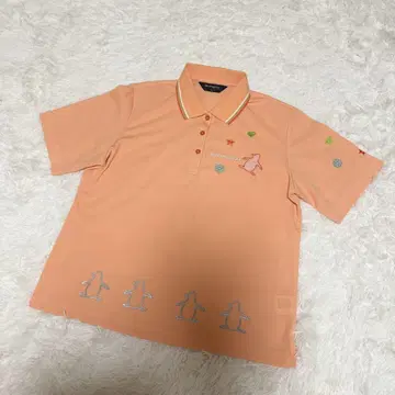 Munsingwear 먼싱웨어 LL 오렌지 피케 셔츠 자수
