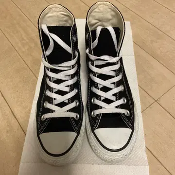 ALL STAR 블랙 하이컷 스니커즈 22.5