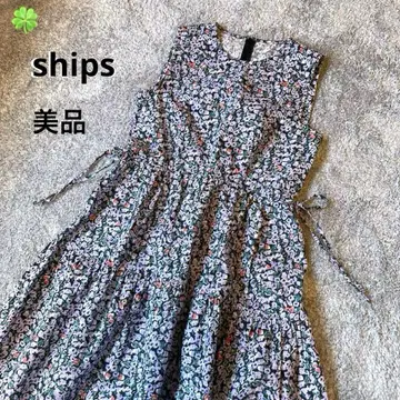 새상품급 ships 플라워 프린트 슬리브리스 롱 원피스 프리 사이즈