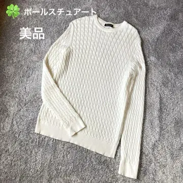 새상품급 Paul Stuart 아이보리 케이블 니트 스웨터 이탈리아제 M