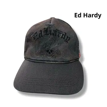 DON ED HARDY 메쉬 캡 스컬 로고 카모플라쥬 Y2K 그런지
