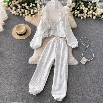 와플 원단 후드 부착 셋업