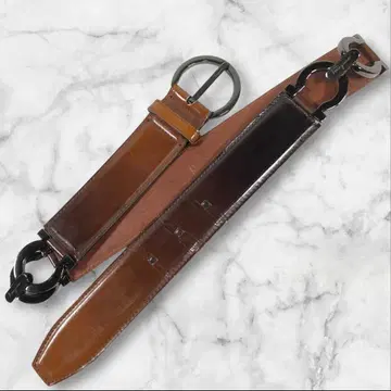 페라가모 벨트 브라운 간치니 전체 길이 80cm 폭 3.5cm 천연 가죽