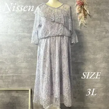 Nissen 전체 레이스 원피스 드레스 비대칭 빅 사이즈 3L