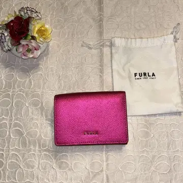 미사용 새상품 FURLA 3단 폴더형 지갑 핑크 계열