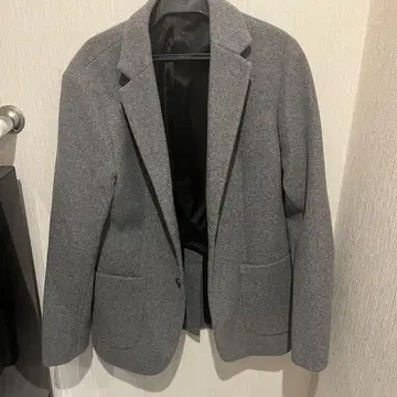 그레이 체스터 코트 울 혼방