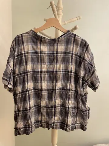 NATURAL LAUNDRY 체크 무늬 반팔 셔츠
