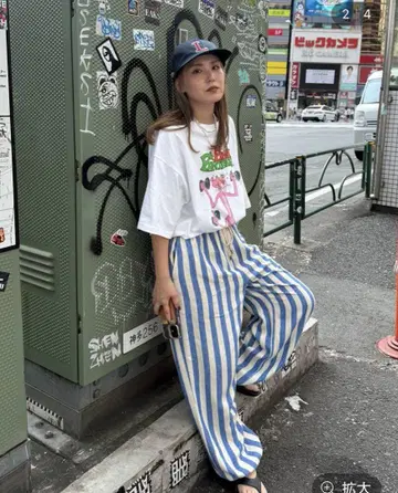 스트라이프 파자마 팬츠