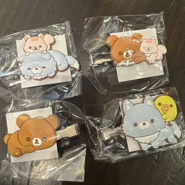 리락쿠마 차이로이코구마 앞머리 클립 4개 세트