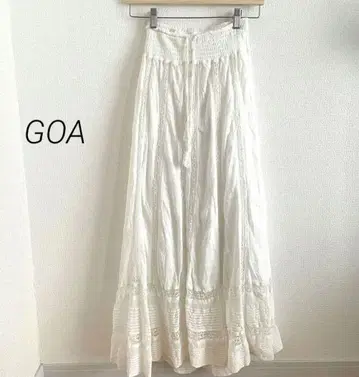 GOA 고어 화이트 레이스 볼륨 롱 스커트 페티코트