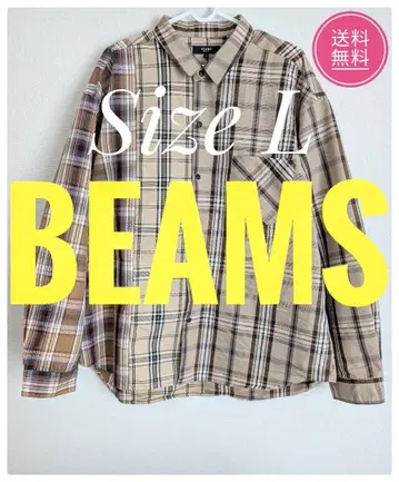 BEAMS 빔즈 체크 무늬 긴팔 셔츠