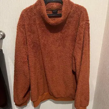 오렌지 플리스 터틀넥 세트