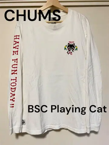 CHUMS BSC Playing Cat 콜라보 긴팔 티셔츠 롱T 2XL
