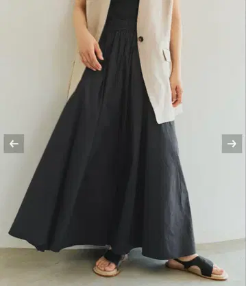 스픽 앤 스팬 CO/PE 발수 개더 스커트 38 블랙