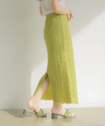 라임 그린 롱 스커트 S 사이즈