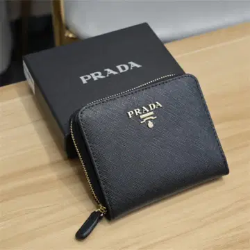 블랙 가죽 접이식 지갑
