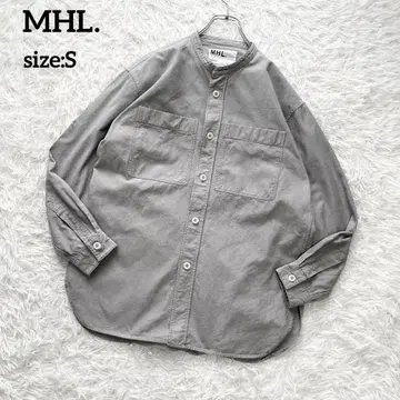 MHL. 마가렛호웰 긴팔 밴드 카라 셔츠 코튼 그레이 S