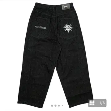 블랙 L Noremid RIGIT SUPER BAGGY DENIM