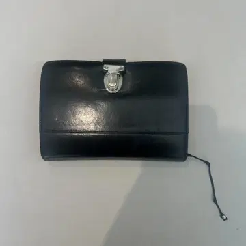 ANN DEMEULEMEESTER 블랙 가죽 접이식 지갑