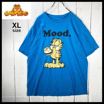 가필드 GARFIELD Mood 티셔츠 USA 구제 의류 XL 블루