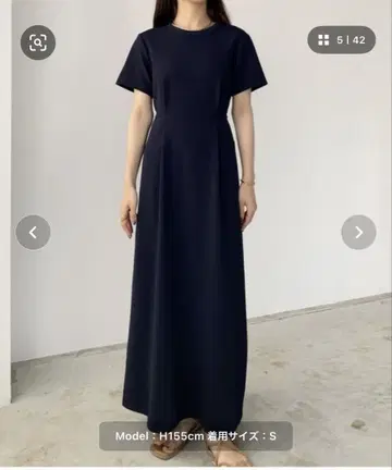 블랙 반팔 롱 원피스 L