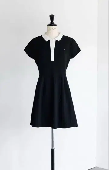 Herlipto 반소매 폴로 미니 드레스 S