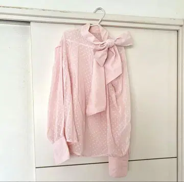 Bibiy. RIBBON CUFFS BLOUSE 리본 블라우스 핑크