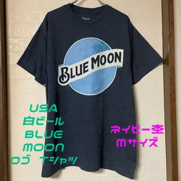 USA 화이트 맥주 BLUE MOON 로고 티셔츠 모크 네이비 M 사이즈