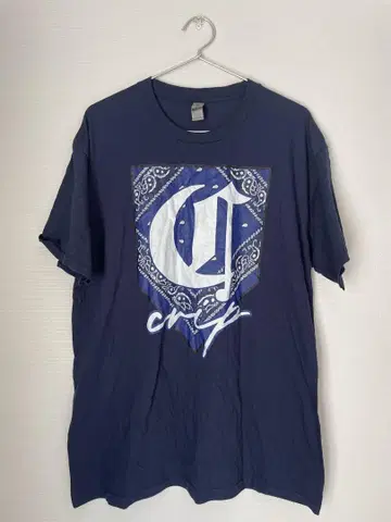 Crips 페이즐리 무늬 그래픽 티셔츠 XL 네이비