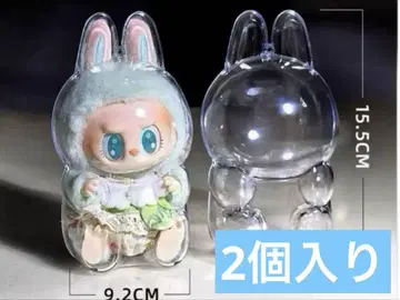 2개 세트 새상품 LABUBU 라부 아크릴 보호 케이스 라부 케이스
