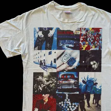 U2 티셔츠 빈티지 액턴 베이비 밴딩 락 90s