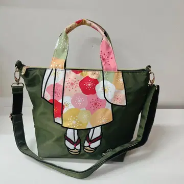 미스사파토 나일론 기모노 숄더 토트백 경량 일본풍 패턴 기념품
