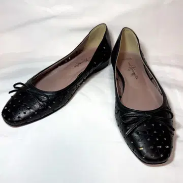 긴자 카네마츠 SLENDER 미스 슬렌더 블랙 가죽 24.0cm