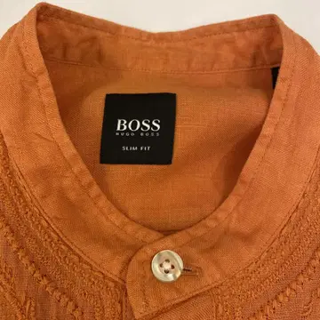 BOSS 스탠드 카라 셔츠 린넨