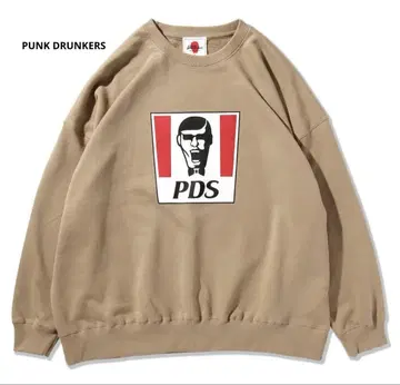 PUNK DRUNKERS 맨투맨 트레이닝복 PDS 베이지