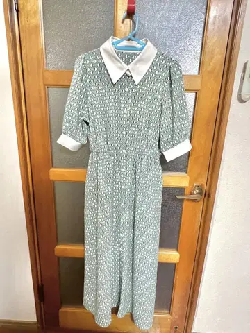 롱 원피스 반팔 그린