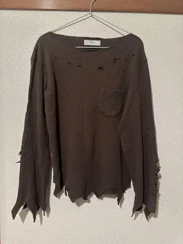 SUGARHILL 19AW 데미지 가공 와플 티셔츠