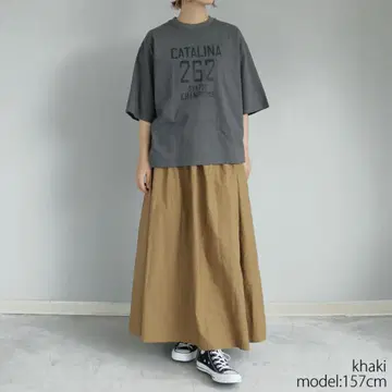 로고 티셔츠 오렌지 일본제 블루 레이크 마켓