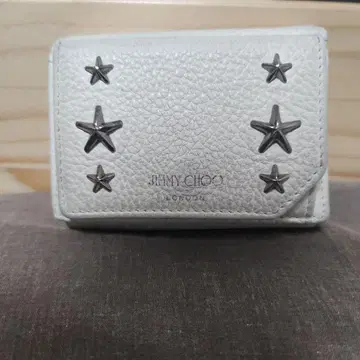 JIMMY CHOO 화이트 가죽 3단 폴더형 지갑