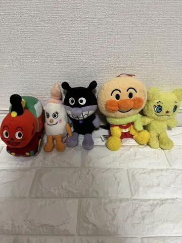 호빵맨 프리치 콩&코로후와 머플러 봉제 인형 5종 세트