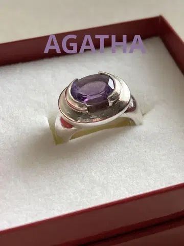 아가타 AGATHA 실버 반지 925 스톤 반지 대형