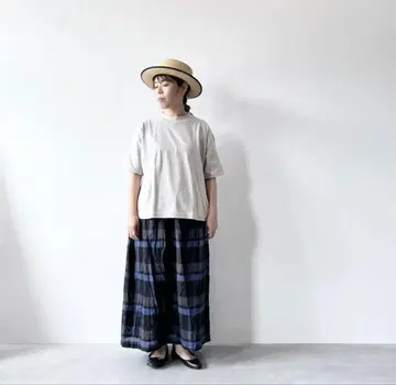 무지 A 라인 티셔츠 블루 일본제 블루 레이크 마켓