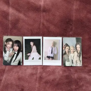 izna 유닛 트레이딩 카드 2장과 마이 준의 폴라로이드 2장