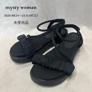 미사용품 mysty woman 셔링 내로우 스포츠 샌들 M