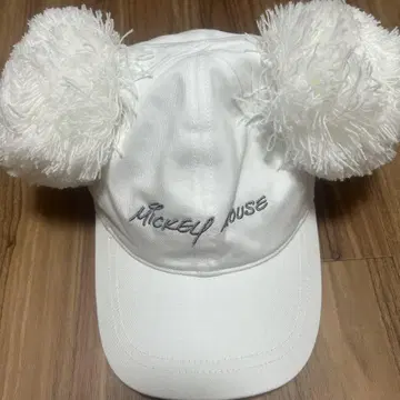 미키 귀도리 모자 화이트