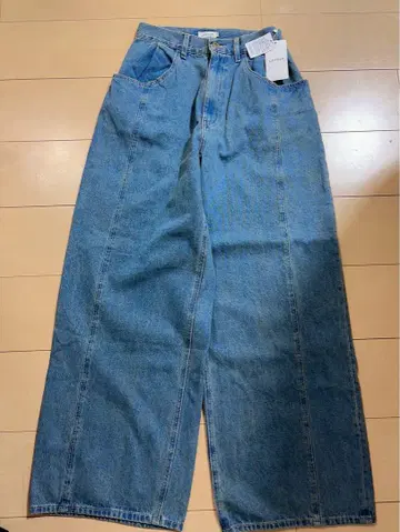 택 포함 새상품 LEPSIM 렙심 컬러 와이드 데님 M